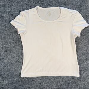 Title Nine Sports Cream Performance Tee Shirt Small Athletic Active Top